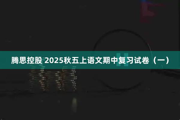 腾思控股 2025秋五上语文期中复习试卷（一）